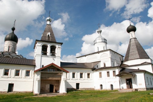 A monastery about 130 kilometers north of the city of Vologda.
